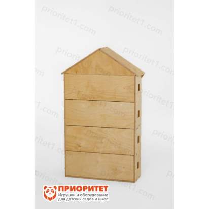 Стеллаж для игрушек и книг «Волшебный домик» натуральный-0027