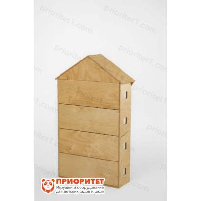 Стеллаж для игрушек и книг «Волшебный домик» натуральный-0028