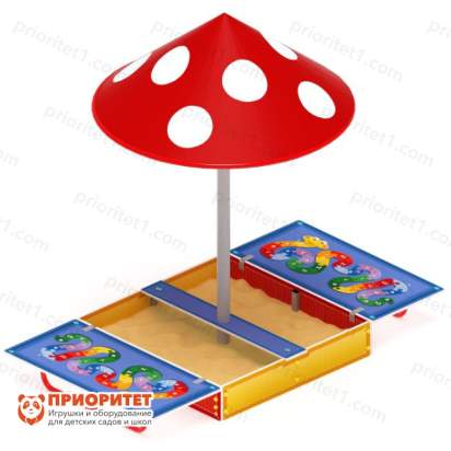 Песочница с крышкой и навесом Грибок