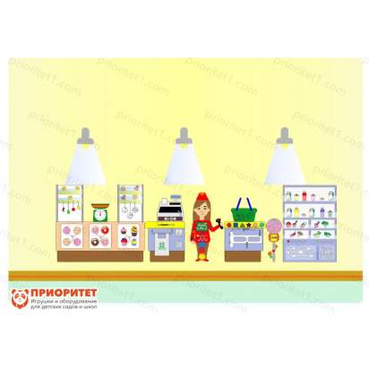 Комплексное настенное решение В супермаркете