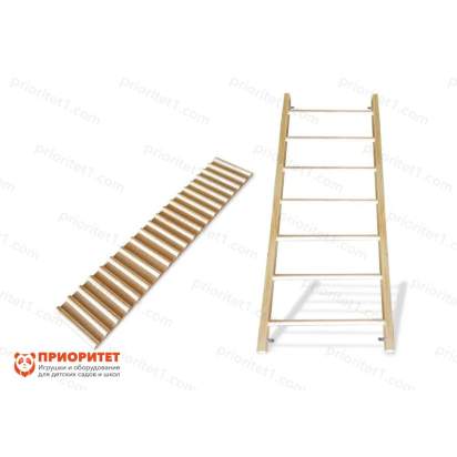 Детская шведская стенка с наклонной ребристой доской «Юный спортсмен»