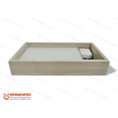 Световой планшет для рисования песком с отсеком «Приоритет» (натуральный) вид сбоку