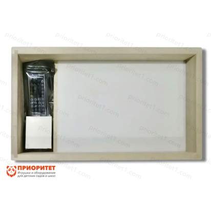 Световой планшет для рисования песком с отсеком «Приоритет» (натуральный) вид сверху