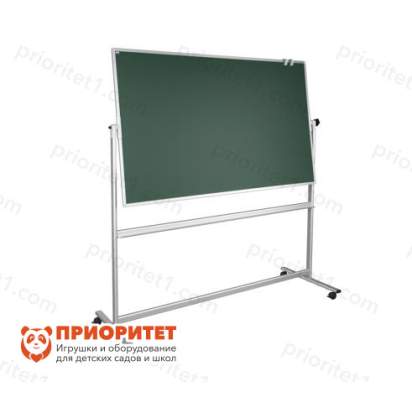 Поворотная магнитная эмалированная школьная доска 1500х1000 (меловая)_1