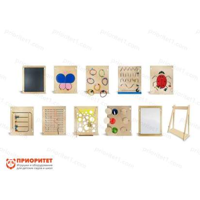 Набор тактильно-развивающих панелей «Счастливое детство» (10 панелей + настенное основание) 2_1
