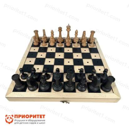 Шахматы для незрячих с деревянной доской_1