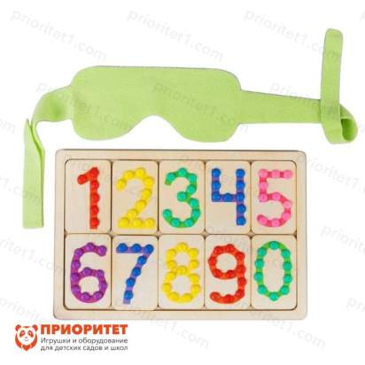 Тактильные цифры с повязкой для глаз