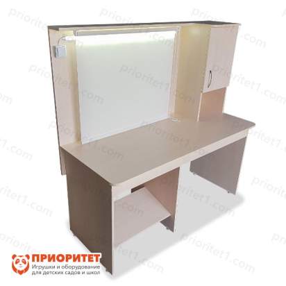 Стол логопеда с зеркалом «Лого-Профи» (молочный) для школ
