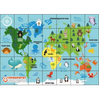 Поле для многофункционального стола «Карта мира» 105х75