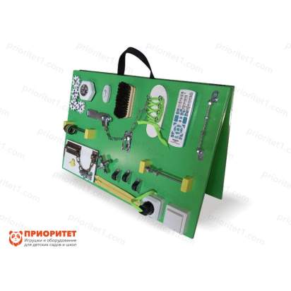 Бизиборд складной с меловой доской «Детская улыбка» вид сбоку