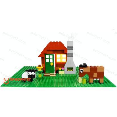 Конструктор Лёва. Зеленая строительная пластина 32х32 10700 техник 3_1