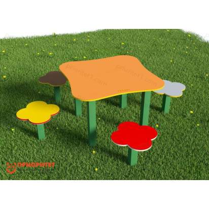 Стол для творчества с сиденьями «Квадратный стол»_1