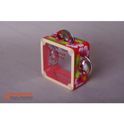 Бубен из массива березы с натяжкой, D 10 см. с росписью_1