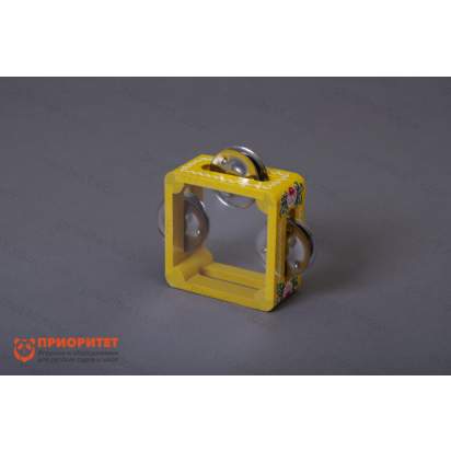 Бубен из массива березы с натяжкой, D 10 см. с росписью 3_1