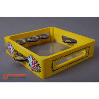 Бубен из массива березы с натяжкой, D 20 см. с росписью 2_1