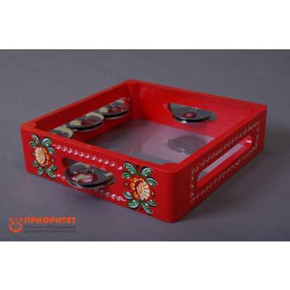 Бубен из массива березы с натяжкой, D 20 см. с росписью 3_1