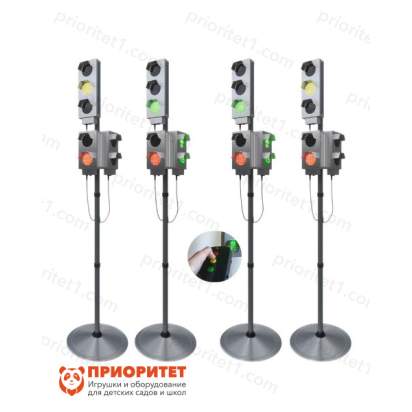 Набор светодиодных светофоров Четырехсторонний перекресток мобильный_1