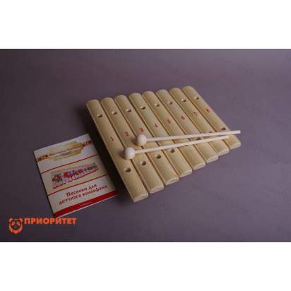 Ксилофон диатонический Ля мажор (8 пластин, на низком резонаторе) лак 2_1