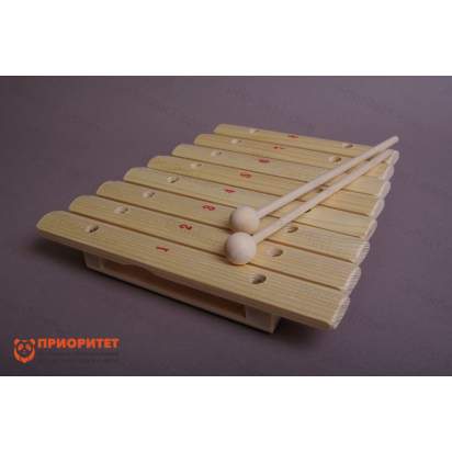 Ксилофон диатонический Ля мажор (8 пластин, на низком резонаторе) лак 3_1