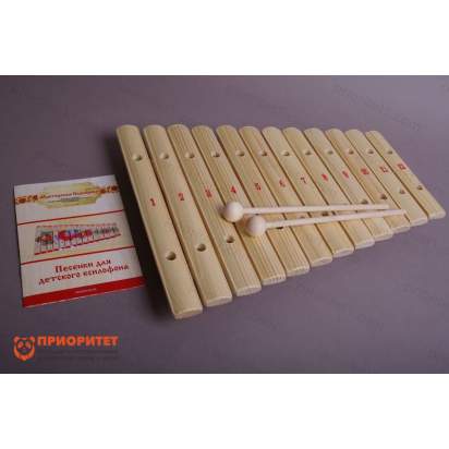 Ксилофон диатонический Ля мажор (12 пластин, на низком резонаторе) лак 2_1