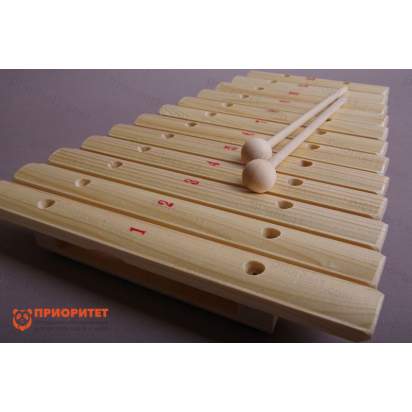 Ксилофон диатонический Ля мажор (12 пластин, на низком резонаторе) лак 3_1