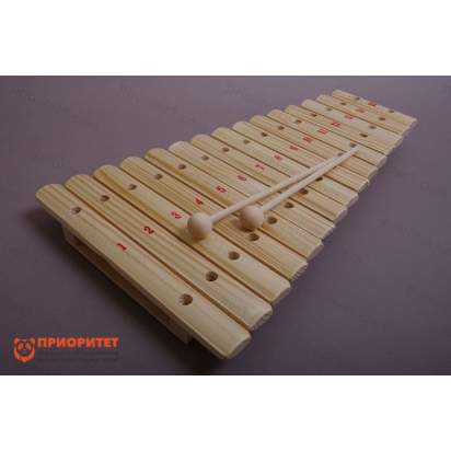 Ксилофон диатонический Ля мажор (15 пластин, на низком резонаторе) лак_1