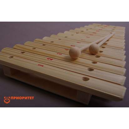 Ксилофон диатонический Ля мажор (15 пластин, на низком резонаторе) лак 3_1