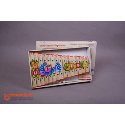 Ксилофон диатонический Ля мажор (15 пластин, на низком резонаторе) с росписью 2_1