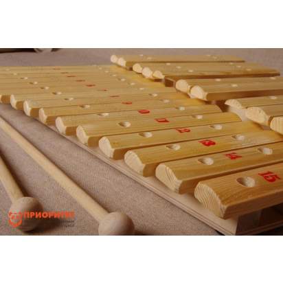 Ксилофон хроматический Ля мажор (25 пластин, на низком резонаторе) лак 1_1