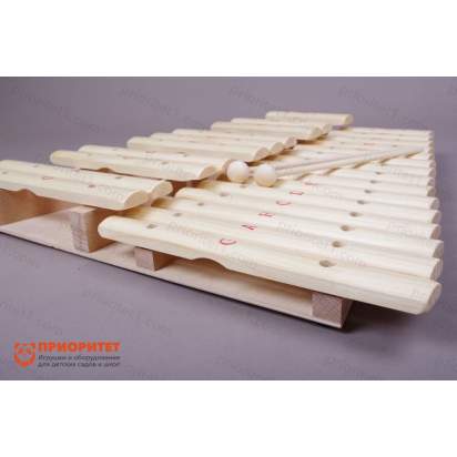 Ксилофон хроматический До мажор (25 пластин, на низком резонаторе, ель) лак 3_1