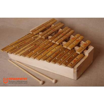 Ксилофон хроматический До мажор (25 пластин, на высоком резонаторе, клен) лак 1_1
