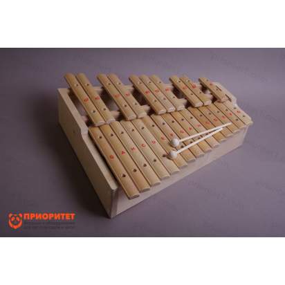 Ксилофон хроматический До мажор (25 пластин, на высоком резонаторе, клен) лак_1