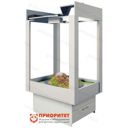 Тумба для интерактивной песочницы «Домик» на колёсиках_1