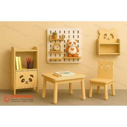 Белый Пегборд с мебелью Пандочка_1