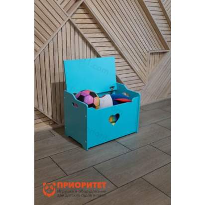 Ящик для игрушек СЕРДЦЕ бирюза1