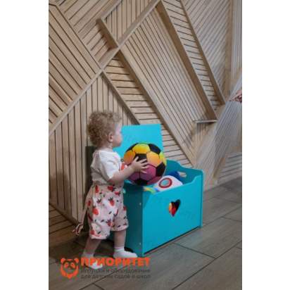 Ящик для игрушек СЕРДЦЕ бирюза2
