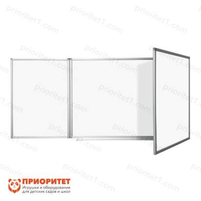 Трехэлементная магнитно-маркерная доска 120х300 в премиум профиле_1