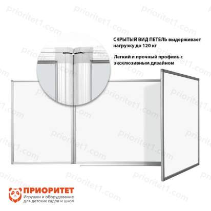 Трехэлементная магнитно-маркерная доска 120х300 в премиум профиле33_1