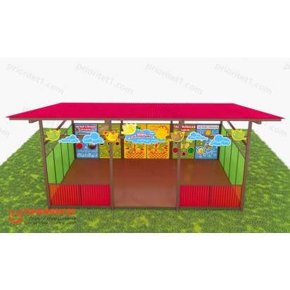 Теневой навес с интерактивными модулями и элементами из Экопластика ТН10 500х400 (2)_1