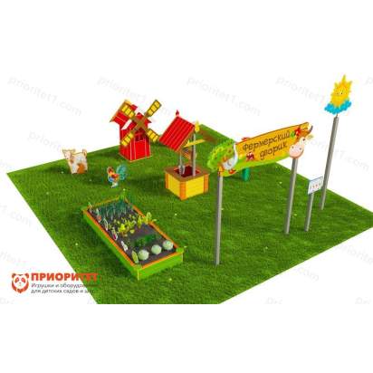 Игровая развивающая площадка Фермерский дворик из экопластика и нержавеющей стали Мини 1 (1)_1
