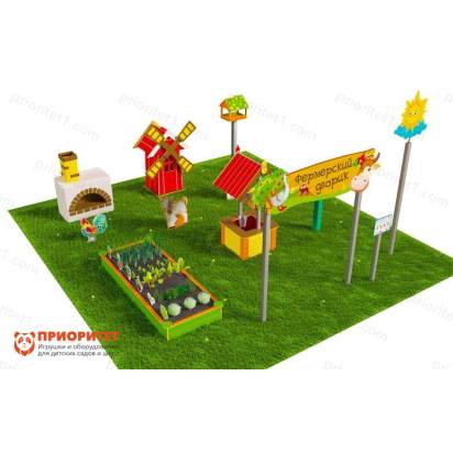 Игровая развивающая площадка Фермерский дворик из экопластика и нержавеющей стали Лайт 1 (1)_1