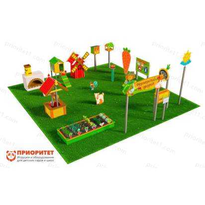 Игровая развивающая площадка Фермерский дворик из экопластика и нержавеющей стали Классик 1 (1)_1
