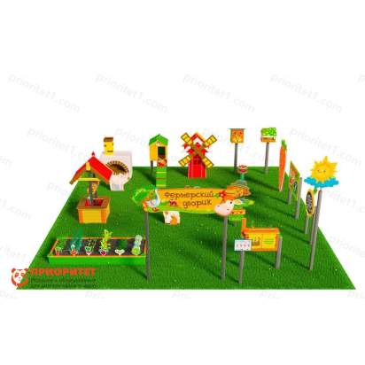 Игровая развивающая площадка Фермерский дворик из экопластика и нержавеющей стали Классик 1 (3)_1