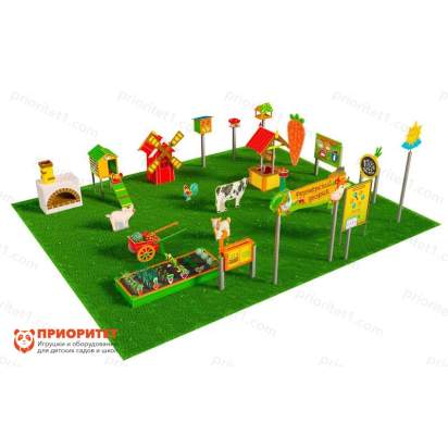 Игровая развивающая площадка Фермерский дворик из экопластика и нержавеющей стали Стандарт 1 (1)_1