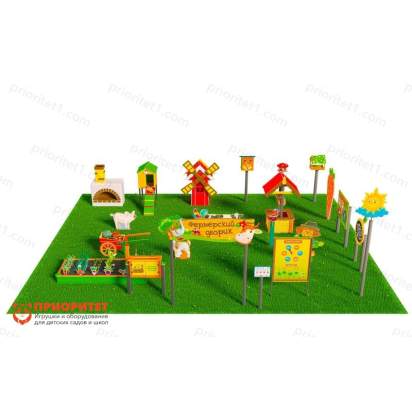 Игровая развивающая площадка Фермерский дворик из экопластика и нержавеющей стали Стандарт 1 (3)_1