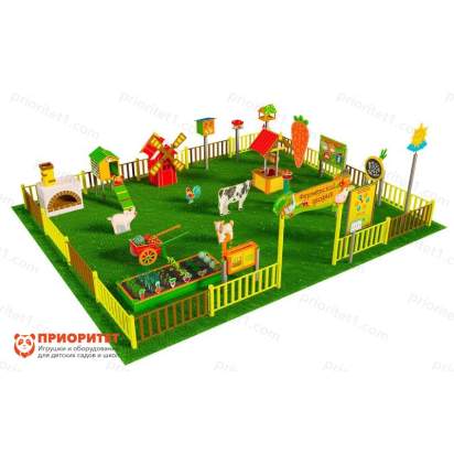 Игровая развивающая площадка Фермерский дворик из экопластика и нержавеющей стали Стандарт 2 (1)_1