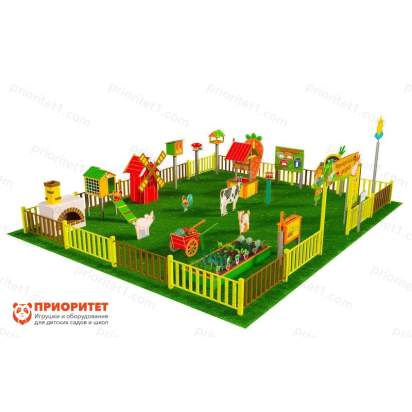 Игровая развивающая площадка Фермерский дворик из экопластика и нержавеющей стали Стандарт 2 (2)_1