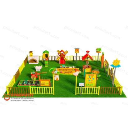 Игровая развивающая площадка Фермерский дворик из экопластика и нержавеющей стали Стандарт 2 (3)_1