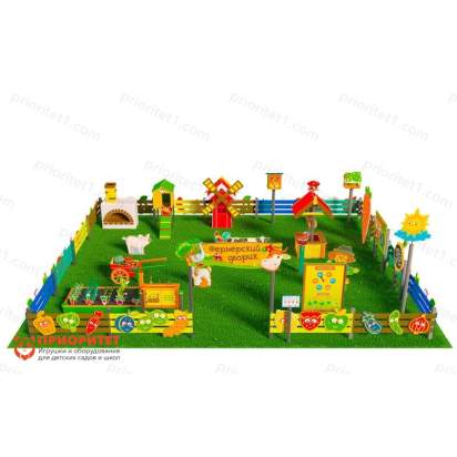 Игровая развивающая площадка Фермерский дворик из экопластика и нержавеющей стали Стандарт 3 (3)_1