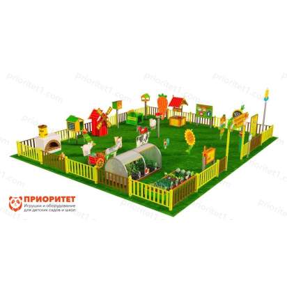 Игровая развивающая площадка Фермерский дворик из экопластика и нержавеющей стали Про 2 (2)_1